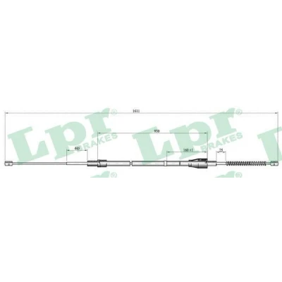 Imagen de LPR C0809B Cable de Freno Mano 1580/918 Tambor SEAT: Ibiza 3, Córdoba II Berlina, VOLKSWAGEN: Polo IV SKODA: Fabia I Hatchback