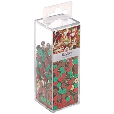 Imagen de RAYHER HOBBY 14759000 Mezcla de Lentejuelas, Perlas Cristal e Hilo, Weihnachten