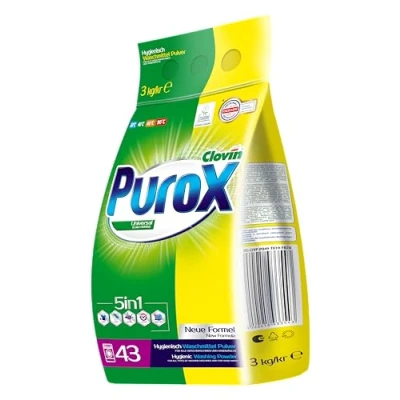 Imagen de PUROX UNIVERSAL Detergente en Polvo (43 Lavados) para ropa de color y blanca, saco 3 kg
