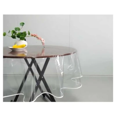 Imagen de A2ZWORLD Mantel transparente de PVC para mesa comedor, pícnic, impermeable, resistente al desgaste, fácil limpiar (redondo, diámetro 140 cm)