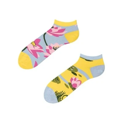 Imagen de Dedoles Calcetines Unisex Hombre Mujer y Niños Algodón muchos diseños divertidos Fútbol Bicicleta diferente izquierda derecha, color: Multicolor, diseño: Lirio de agua (tobilleros), tamaño: 35 38