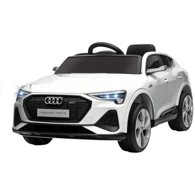 Imagen de HOMCOM Coche Eléctrico para Niños Audi E Tron de Batería 12V con Mando a Distancia Faros Bocina Música Velocidad 3 5 km/h Cinturón Seguridad Blanco