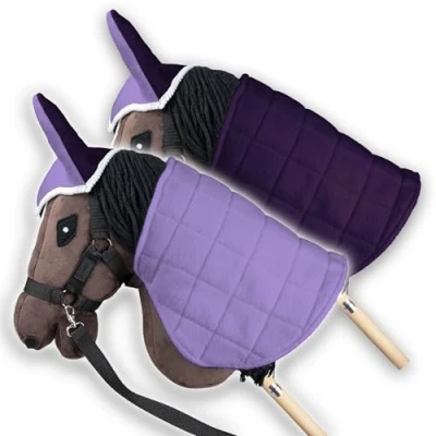 Imagen de SKIPPI Manta y Orejeras para Caballo Hobby Horse Lila Ciruela, Accesorios, Reversible Antimoscas de Palo, Horsing