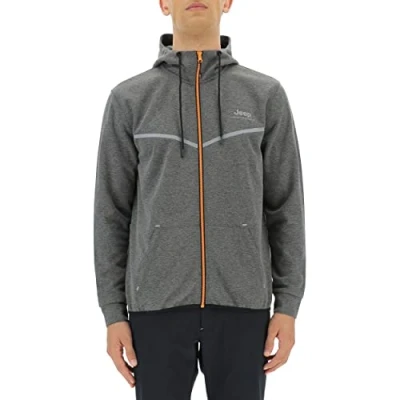 Imagen de JEEP O102620 G419 XP MAN HOODED TECH SWEAT JACKET W/Kangaroo Pocket JX22A Hombre Dark Grey Mel/Black S