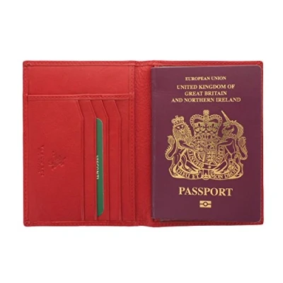Imagen de VISCONTI Colección Polo Porta Pasaporte de Cuero Bloqueo RFID 2201 Rojo