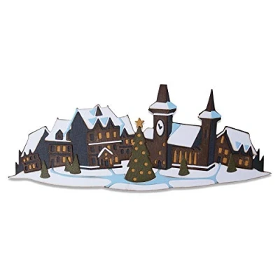 Imagen de Sizzix Set de Troqueles Thinlits 6 pzas 664737 Aldea navideña, Tim Holtz, Holiday Village Colorize, Talla única