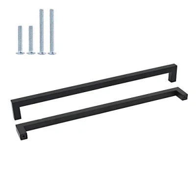 Imagen de goldenwarm 5 Pieza Tiradores Cajones Cocina Negros de Acero Inoxidable LSJ12BK256 Armarios Muebles Baño Vintage Tiradors 256mm