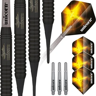 Imagen de Unicorn Brass Gary Anderson Soft Tip Dardos, Hombre, Negro, 19 g