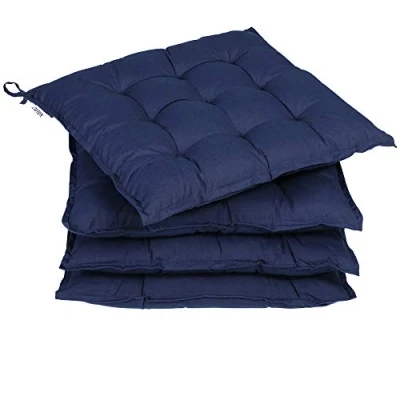 Imagen de Detex 4X Cojines para Sillas Cozy Azul 41x37x5 Almohadones Asiento Viscoelásticas Cojín Exterior Lavable