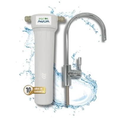 Imagen de DOCTOR Agua Filtro de Ecológico HIP Ultra Purify con Zeolita Bajo Encimera 300L/H Bactericida Antiviral Elimina 99% Impurezas Conserva Sales Minerales del 10 Años Garantía