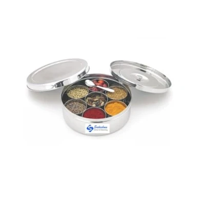 Imagen de caja de acero, recipiente para especias, acero inoxidable Indian especias Caja/caja Masala/especias contenedor