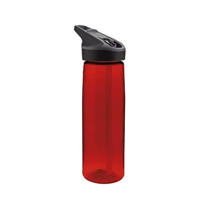 Imagen de LAKEN Botella de Agua Tritan con tapón deportivo Jannu Boca Ancha (750ml Rojo) Cierre Seguridad y Pajita Incluidos Reutilizable, Reciclable, Ideal para Niños Adultos