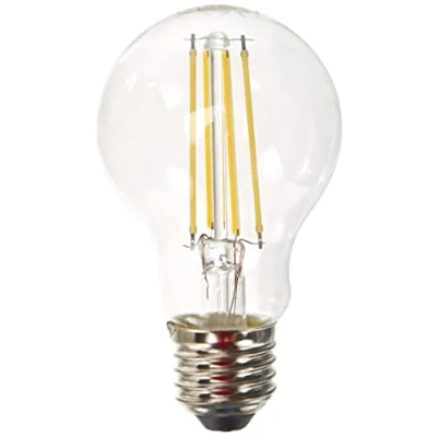 Imagen de BELLALUX Lámpara LED, casquillo E27, blanco frío (4000K), filamento transparente, forma de bombilla, reemplazo la bombilla convencional 60W, paquete 1