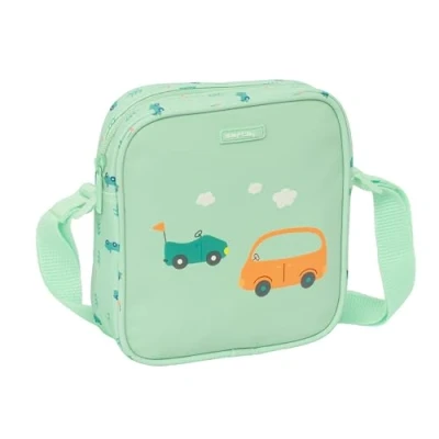 Imagen de Safta PREESCOLAR COCHES Bandolera Pequeña, Infantil, Bolso Niño, Ideal para Niños de 5 a 14 Años, Cómoda y Versátil, Calidad Resistencia, 16x4x18 cm, Color Verde Agua