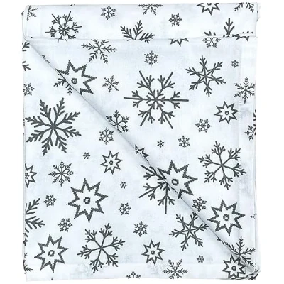 Imagen de Silver Grey Snowflake Christmas Tablecloth,
