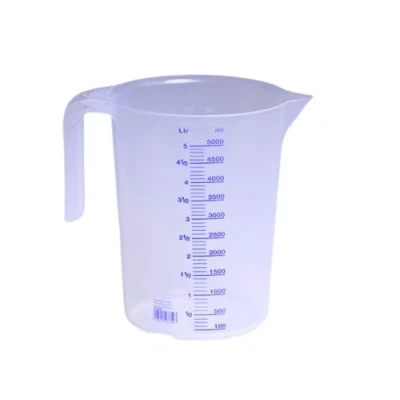Imagen de Hünersdorff Jarra graduada 5.000 ml, PP, 2 escalas Asa abierta, transparente y apilable (939500)