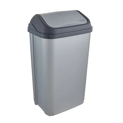 Imagen de keeeper Cubo de Basura con Tapa Basculante, 50 l, Swantje, Plateado
