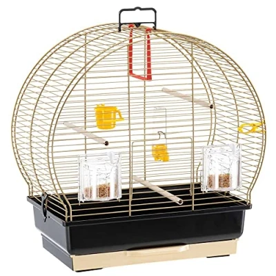 Imagen de Ferplast Jaula para Pájaros Luna 2 Pájaros, Canarios, Periquitos, Agapornis, de Metal, Todos los Accesorios Comedero Perchas 44.5 x 25 h 45.5 cm.