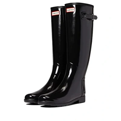 Imagen de Hunter Original Refined TALL Gloss Vegan Botas de agua, Mujer, Talla: 37, Black Zapatos