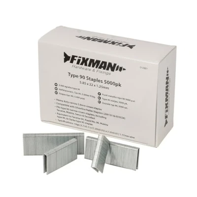 Imagen de Fixman 312861 tipo 90 graffette 5.85 x 22 1.25 mm, confezione da 5000