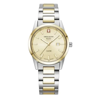 Imagen de swiss alpine military Reloj analógico de cuarzo 7767.1 para mujer, acero inoxidable, oro bic, champ 1141sam