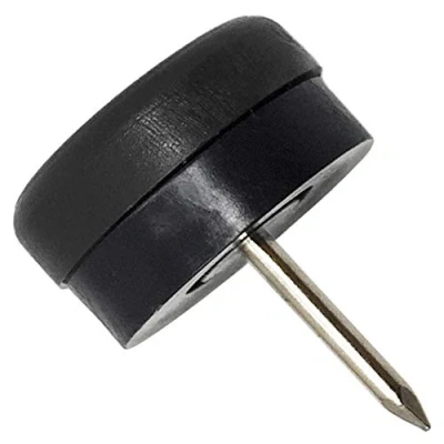 Imagen de Adsamm® / 32 x Deslizante de plástico con clavo y goma Ø 20 mm negro redondas Patas muebles la máxima calidad