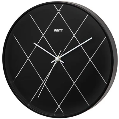 Imagen de Reloj de Pared Unity, Efecto Diamante, Negro, Barrido silencioso, 30 cm