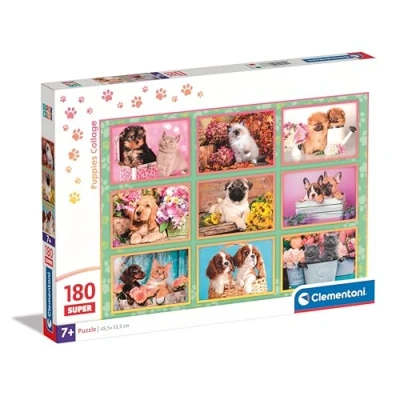 Imagen de Clementoni Puppies Collage Supercolor Puzzle Infantil De 180 Piezas, para Niños 7 9 Años, Desarrolla La Concentraciòn Mentàl Y Logica, 29788, Multicolor