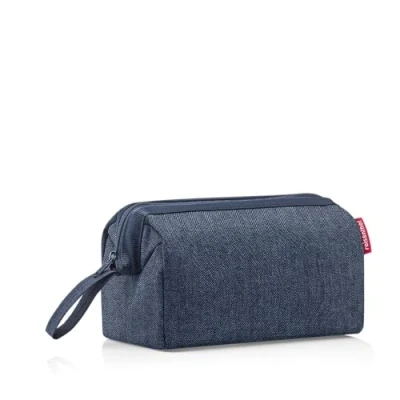 Imagen de reisenthel travelcosmetic Florist Indigo Robusto y práctico Neceser de Viaje, Correa Mano, Material hidrófugo, Couleur:Herringbone Dark Blue