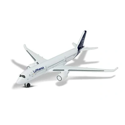 Imagen de Majorette Airbus 350 Lufthansa 212057980Q02 Avión de Juguete con diseño Original, 11 cm, Color Blanco, para niños a Partir 3 años