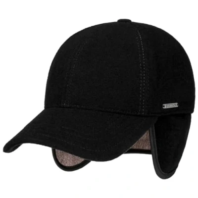Imagen de Stetson Gorra de Béisbol con Orejeras Vaby Cachemira, Hombre Visera y Protector Cuello Lana otoño/Invierno Negro L (58 59 cm)