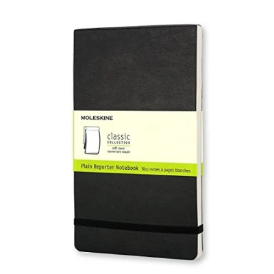 Imagen de Moleskine Cuaderno Clásico con Páginas Lisas, Tapa Blanda y Goma Elástica, Color Negro, Tamaño Grande 13 x 21 cm, 240