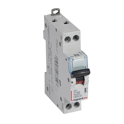 Imagen de Legrand MAGNETOTERMICO DX3 P + N C20 1 MODULO, Blanco, 20 Amperios