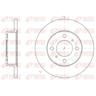 Imagen de REMSA 61117.00 Disco de freno Eje delantero 233,9, 233,9 13 4 macizo MITSUBISHI: COLT 4, Lancer 5 Limousine