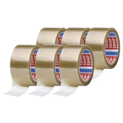 Imagen de tesa tesapack 4195_1 PP 4195 Cinta adhesiva para embalar paquetes y cajas (6 unidades, 66, transparente, 6x 66 m x 50 mm