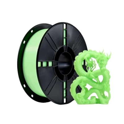 Imagen de PLA+ Filamento 3D de 1,75 mm, PLA Plus, precisión dimensional +/ 0,02 bobina 1 kg (2,2 LBS) impresión para impresora (Transparente verde)