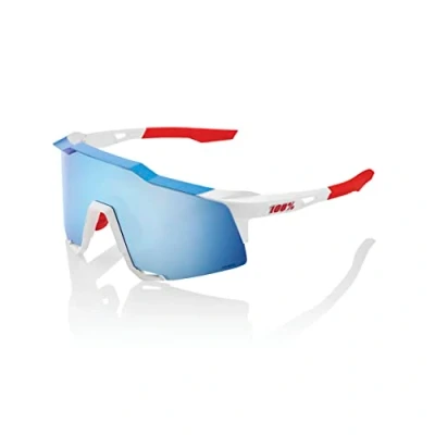 Imagen de Gafas Deportivas 100% Speedcraft, Azul/Blanco/Rojo, Lente Espejo Azul