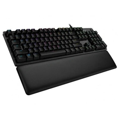 Imagen de Logitech G513 Teclado Gaming Mecánico con Reposamuñecas, RGB LIGHTSYNC, Teclas GX Táctil Marrón, Aleación de Aluminio, F Personalizables, Paso USB, Disposición QWERTY ES, Carbón y Negro