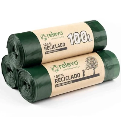 Imagen de Relevo 100% Reciclado bolsas de Basura, extra resistentes 100 L, 30