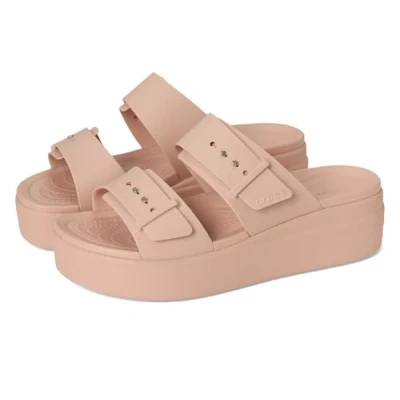 Imagen de Crocs Brooklyn Buckle Low Wedge, Sandalias Mujer, Caramelo Rosa, 37/38 EU