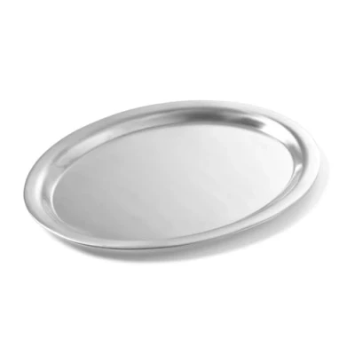 Imagen de HENDI Plato Bandeja Fuente para Servir café, té, Oval, de Servicio, Apta lavavajillas, Acabado Satinado, 285x220x(H) 15mm, Acero Inoxidable