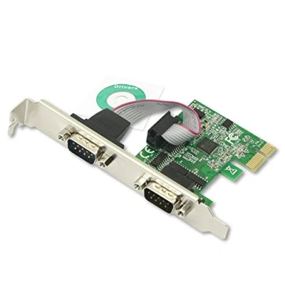 Imagen de CERRXIAN Tarjeta serie PCI Express RS232 de 2 puertos DB9 doble canal 16C1050 UART PCIe puerto expansión