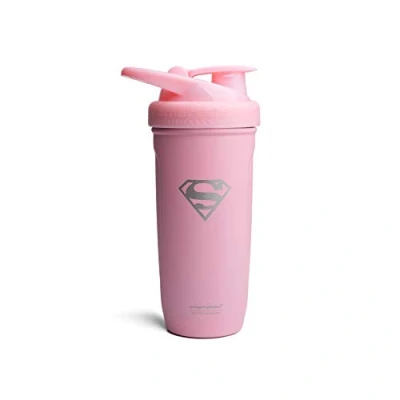 Imagen de Smartshake Reforce Womens Pink Water Bottle 900ml Shake Bottles for Women, Ladies Protein Shaker DC Comics Justice League, Supergirl