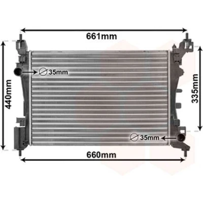 Imagen de VAN WEZEL 17002318 Radiador, refrigeración del motor Aluminio 540 375 26 Aletas unidas mecánicamente FIAT: Grande Punto Hatchback