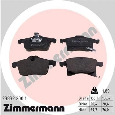 Imagen de ZIMMERMANN 23832.200.1 Juego de pastillas freno con avisador acústico desgaste Foto correspondiente a la entrega OPEL: Corsa C Hatchback