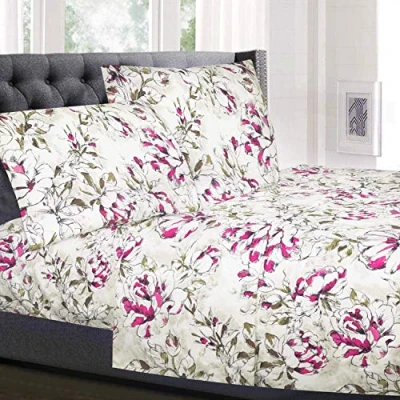 Imagen de Sweet Home Collection 1821 Hilos, Microfibra cepillada de Calidad egipcia Suave Juego Lujo encimera, sábana Bajera, 2 Fundas Almohada, Dolce, Matrimonio Doble