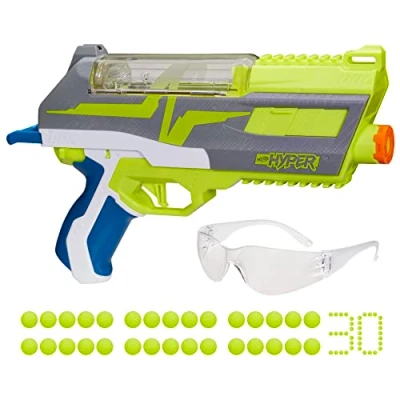 Imagen de Nerf Hyper Impulse 40 Blaster, 30 Rounds, tolva de recarga instantánea abierta por resorte, velocidad hasta 110 FPS, gafas incluidas