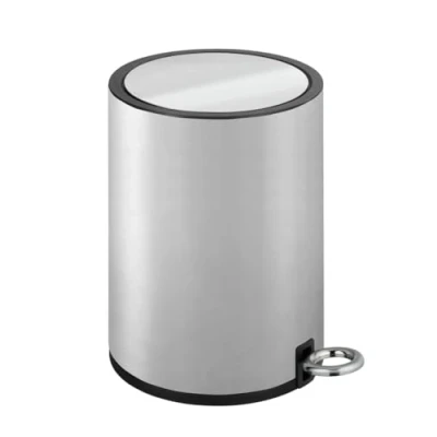 Imagen de Wenko Cubo con pedal para cosmética Monza de acero fino Easy Close Satinado 3 l Kosmetikeimer, Mülleimer mit Absenkautomatik, Anti Fingerprint