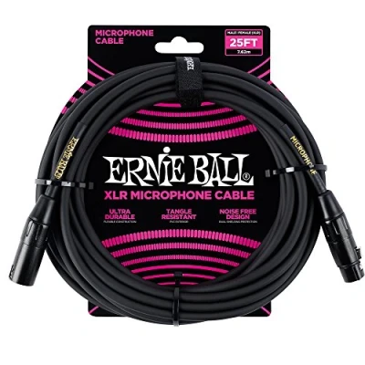 Imagen de Ernie Ball Cable para micrófono XLR, macho/hembra, 7,62 m