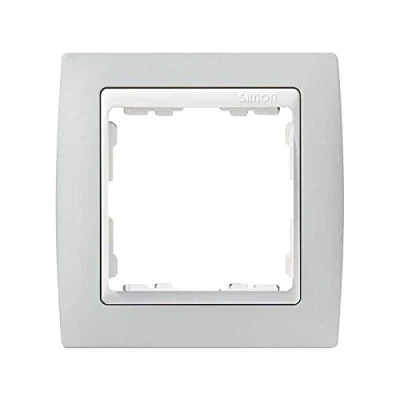 Imagen de Simon 82611 33 Marco 1 Elemento.Gris/Zocalo Blanco